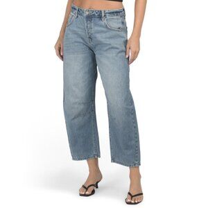 HIDDEN Medium Dark Wash Cropped Barrel Jeans